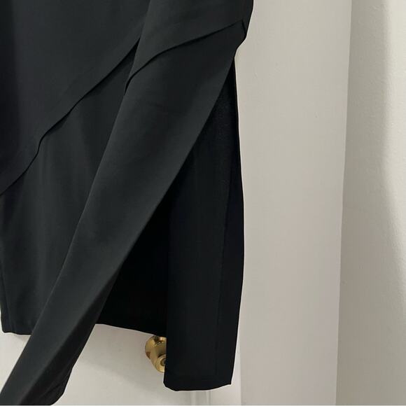 Zara Black DIAGONAL SEAMS CREPE MIDI SKIRT Size Extra Large XL - Picture 10 of 12